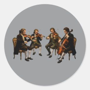 The Classical String Quartet - Vintage Oil Paintin Classic Round Sticker