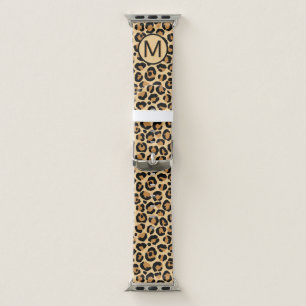 The Classy Leopard with Custom Monogram Apple Watch Band