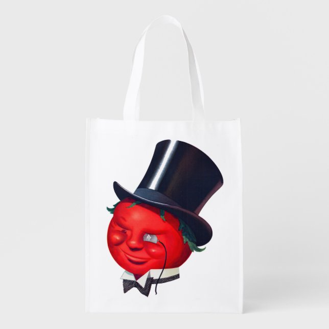 the classy tomato print grocery bag (Front)