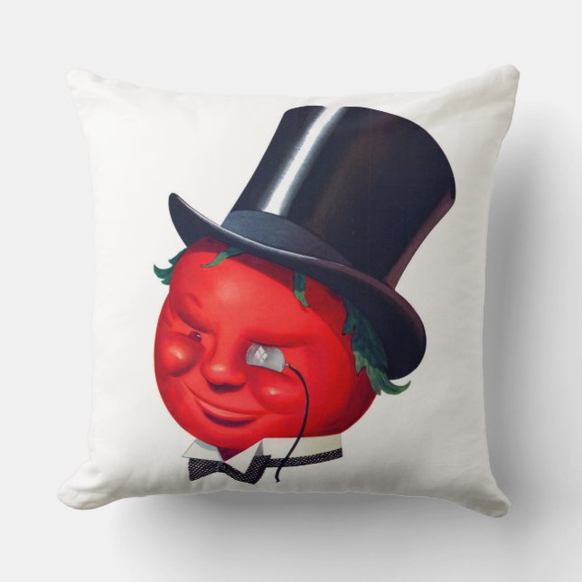 the classy tomato print throw pillow (Front)