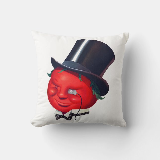 the classy tomato print throw pillow (Front)