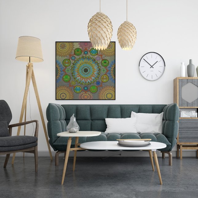 The Claws of Brachyura symbolic mandala art Framed Art (Creator Uploaded)