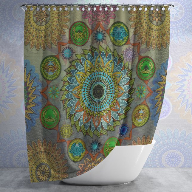 The Claws of Brachyura symbolic mandala art Shower Curtain (Creator Uploaded)
