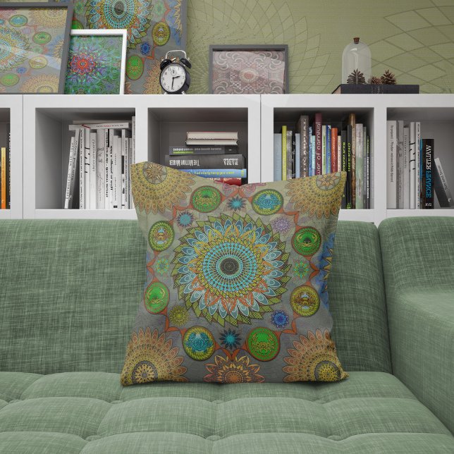 The Claws of Brachyura symbolic mandala art Throw Pillow (Creator Uploaded)