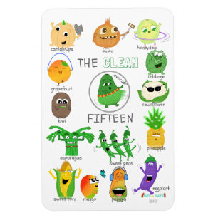 The Clean 15 illustrated list - 2017 (labeled) Magnet