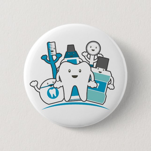 The Clean Teeth Gang Button (Front)