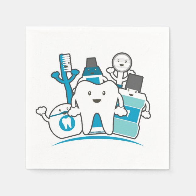The Clean Teeth Gang Napkins (Front)