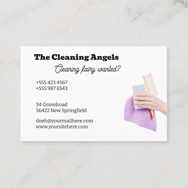 The Cleaning Angels 1 - cleaning - housekeeping Business Card (Front)