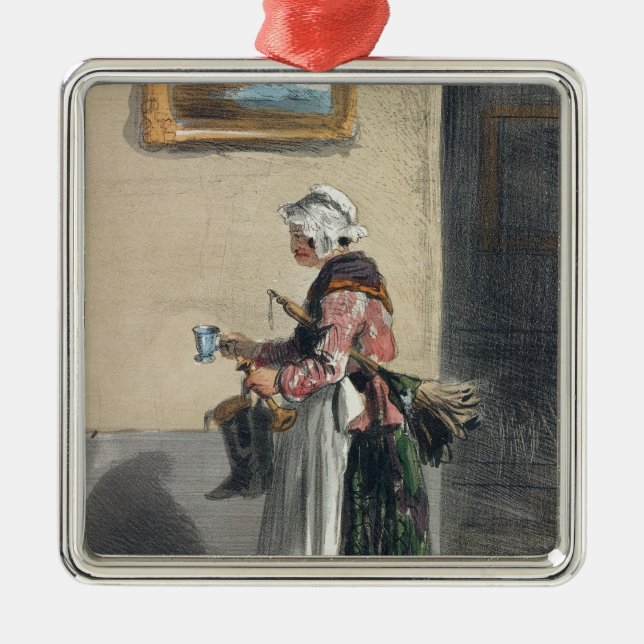 The Cleaning Lady, from 'Les Femmes de Paris' Metal Ornament (Front)