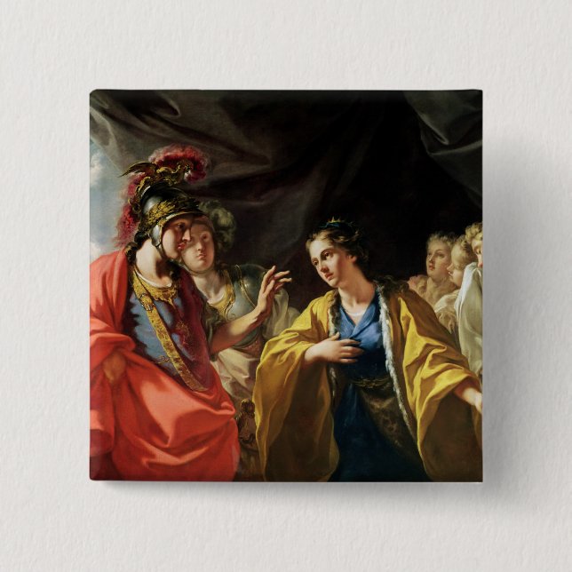 The Clemency of Alexander the Great Pinback Button (Front)