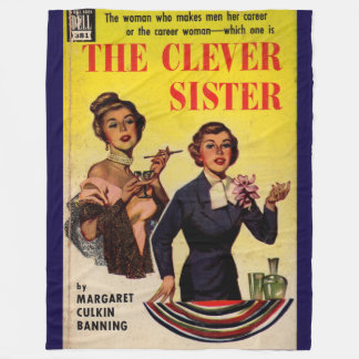The Clever Sister 1950s pulp novel cover Fleece Blanket