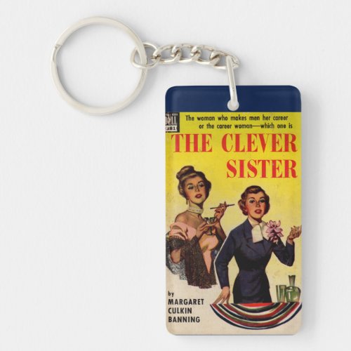 The Clever Sister 1950s pulp novel cover Keychain