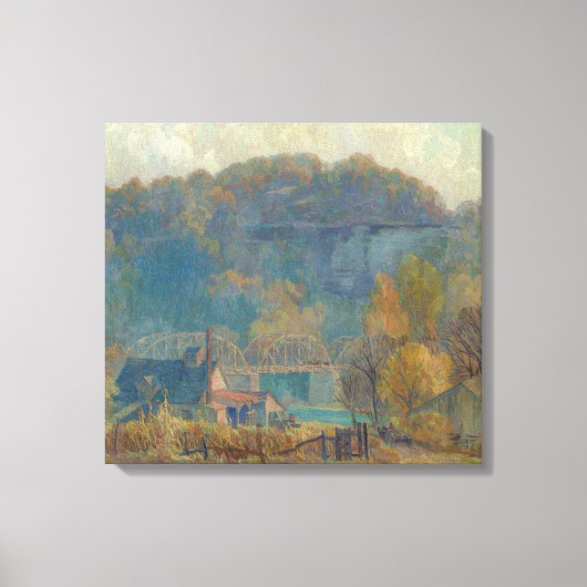 The Cliff at Morning, Ozarks (oil on canvas) Canvas Print (Front)