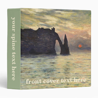 The Cliff Etretat, Sunset by Claude Monet 3 Ring Binder