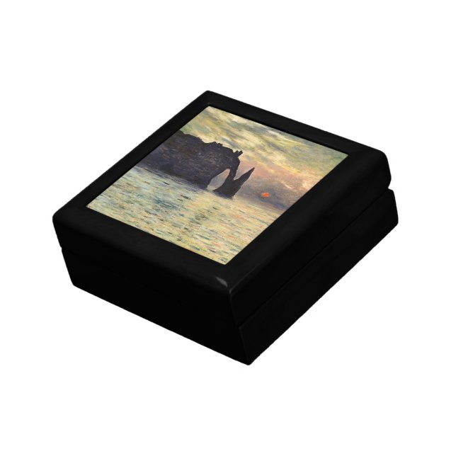 The Cliff Etretat, Sunset by Claude Monet Jewelry Box (Side)