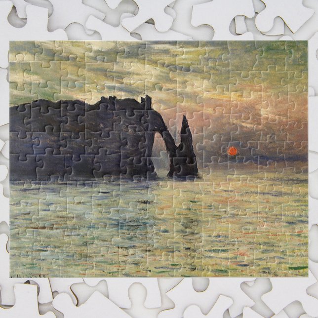 The Cliff Etretat, Sunset by Claude Monet Jigsaw Puzzle (Creator Uploaded)