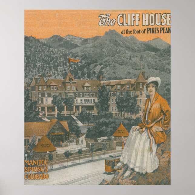 The Cliff House & Pikes Peak Poster (Front)