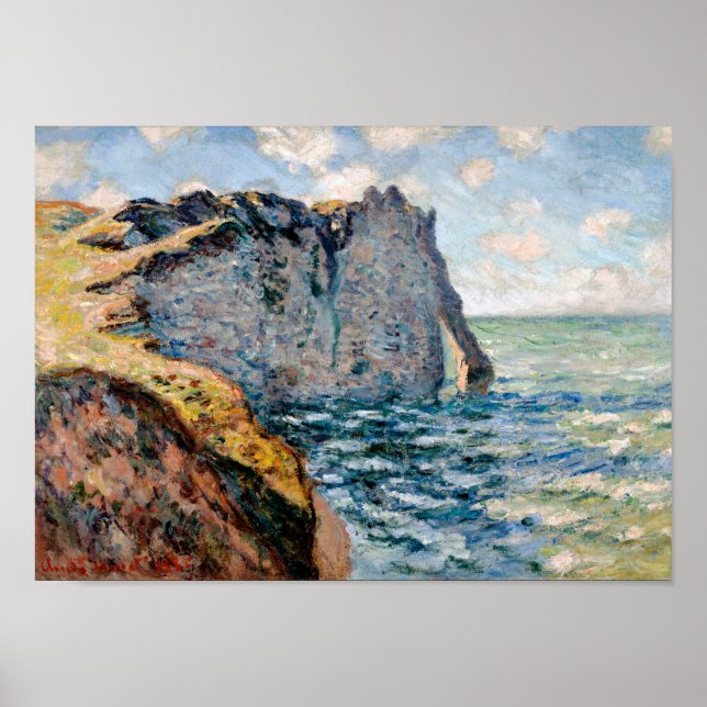 The Cliff of Aval, Monet Poster (Front)