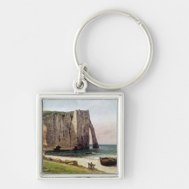 The Cliffs at Etretat, 1869 Keychain (Front)