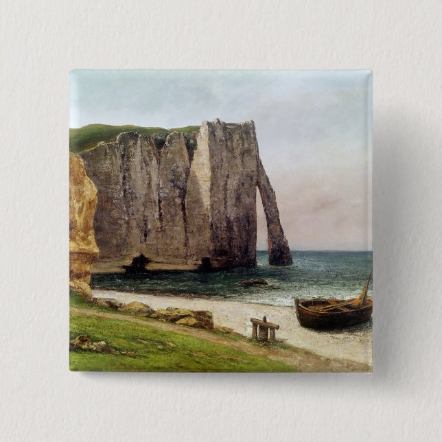 The Cliffs at Etretat, 1869 Pinback Button (Front)