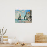 The Cliffs at Etretat by Monet Poster<br><div class="desc">Fine art painting,  The Cliffs at Etretat by Claude Monet,  1885.</div>