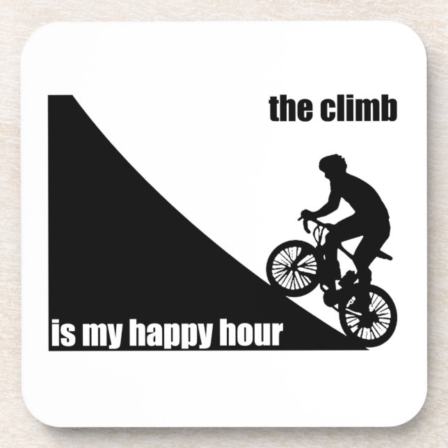 The Climb Is My Happy Hour Beverage Coaster (Front)