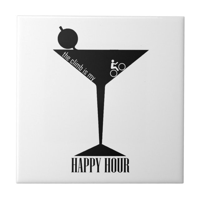 The Climb Is My Happy Hour Ceramic Tile (Front)