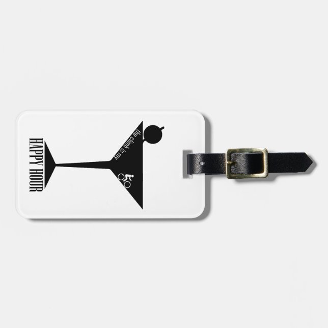 The Climb Is My Happy Hour Luggage Tag (Front Horizontal)