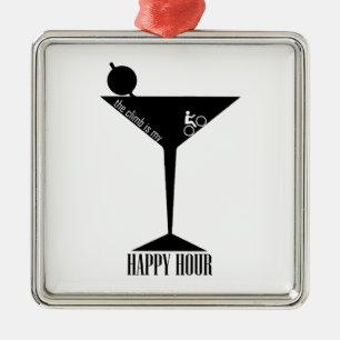 The Climb Is My Happy Hour Metal Ornament