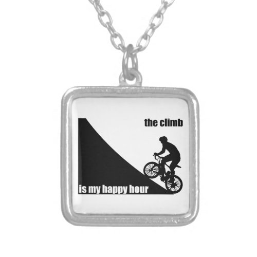 The Climb Is My Happy Hour Silver Plated Necklace