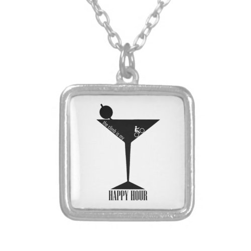 The Climb Is My Happy Hour Silver Plated Necklace