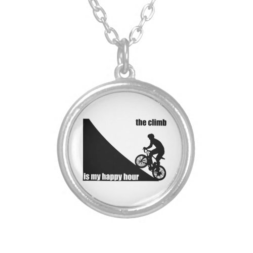 The Climb Is My Happy Hour Silver Plated Necklace