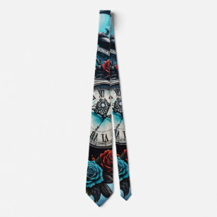 The Clock In the Mist of Infinity. Neck Tie