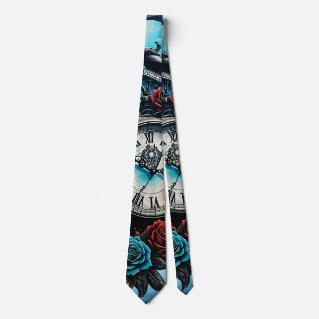 The Clock In the Mist of Infinity.  Neck Tie (Front)