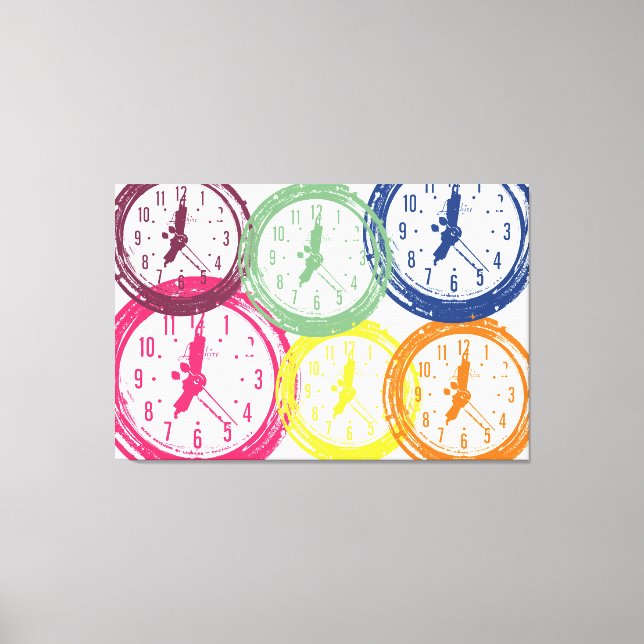 the clock - pop art canvas print (Front)