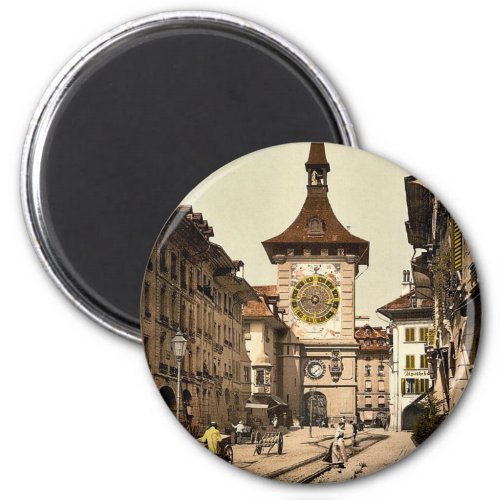 The clock tower Berne Town Switzerland vintage Magnet