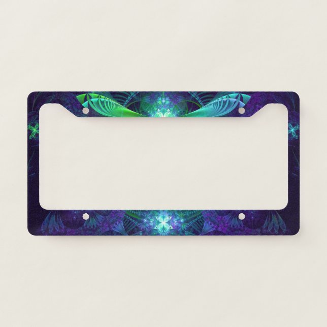 The Clockwork Kite Wings of a Blue-Green Dragonfly License Plate Frame (Front)