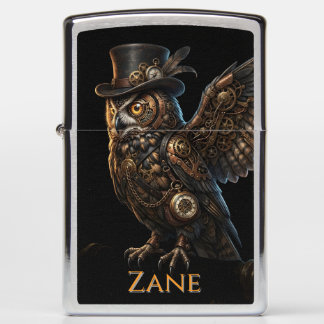 The Clockwork Owl — Steampunk Victorian Zippo Lighter