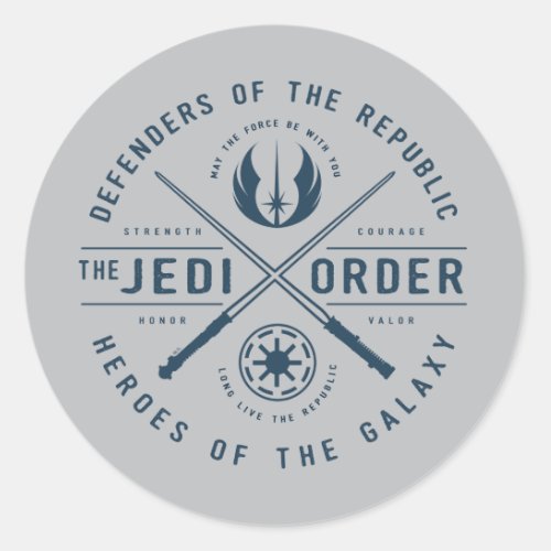 The Clone Wars  Jedi Sabers Emblem Classic Round Sticker