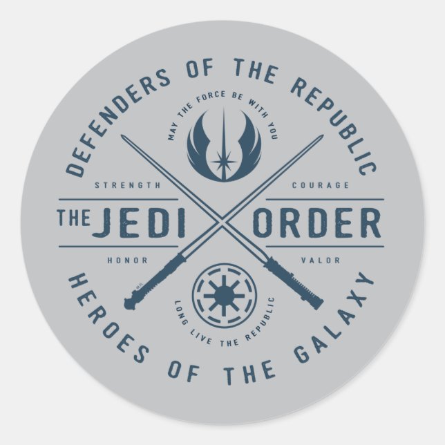 The Clone Wars | Jedi Sabers Emblem Classic Round Sticker (Front)