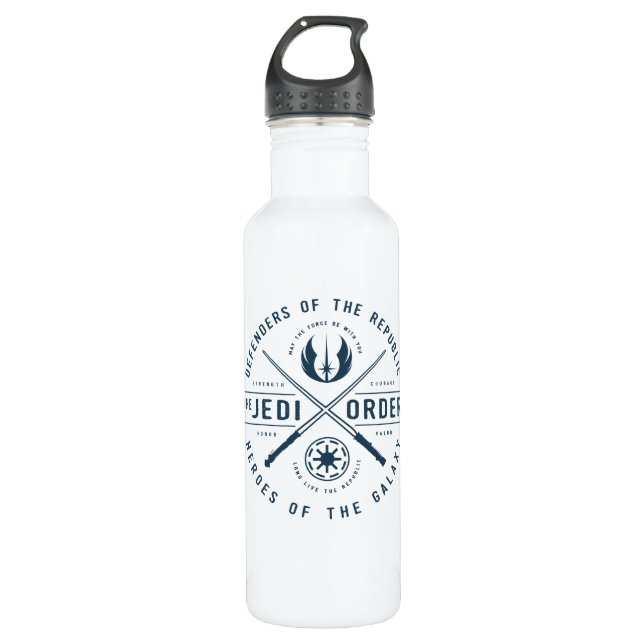 The Clone Wars | Jedi Sabers Emblem Stainless Steel Water Bottle (Front)