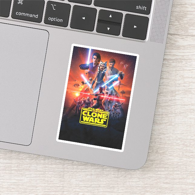 The Clone Wars Poster Art Sticker (Detail)
