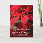 The Close-up Of A Poinsettia Holiday Card at Zazzle