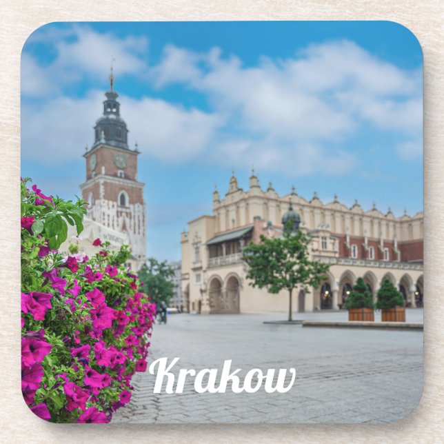 The Cloth Hall in main square in Krakow, Poland Beverage Coaster (Front)