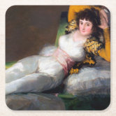 Goya Painting - Clothed Maja - La Maja Vestida Glass Coaster | Zazzle