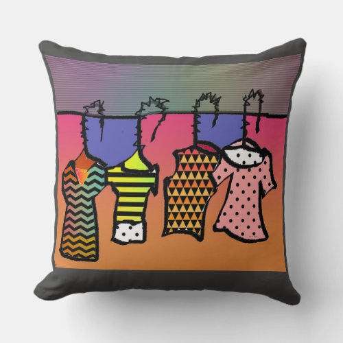 The Clothesline  Throw Pillow