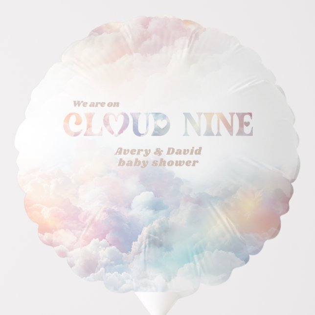 The Cloud Nine Rainbow  fluffy cloud Baby Shower  Balloon (Front)
