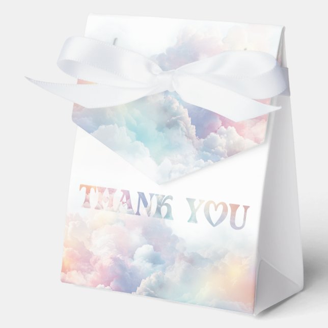 The Cloud Nine Rainbow  fluffy cloud Baby Shower  Favor Boxes (Front)