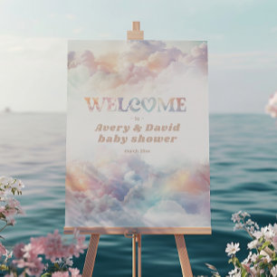 The Cloud Nine Rainbow fluffy cloud Baby Shower Foam Board