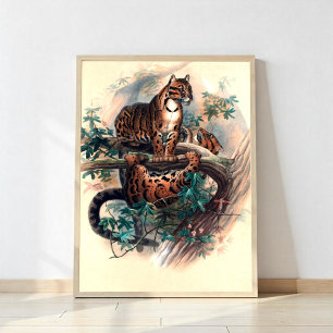 The Clouded Tiger by Joseph Wolf Poster